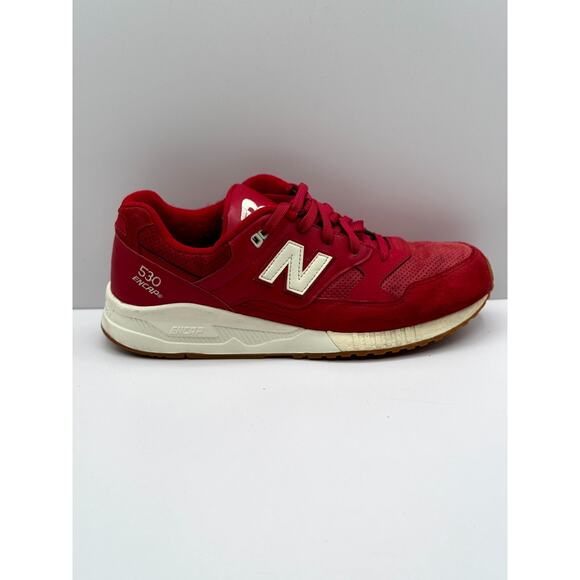 Size 12 - New‎ Balance Encap 530 Suede Red/White Running Sneakers Men's M530AAF - Picture 1 of 9